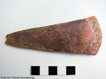 An Early Bronze Age Flat axe, reputedly found at Gore End, Birchington
