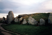 Facade of the West Kennet Megaithic tomb, Wiltshire