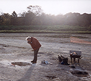 Dr. Dave Perkins at work on the excavation at St. Stephen's College, North Foreland