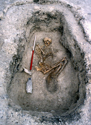 The rectangular central burial (with a coffin-structure) at North Foreland's large roundbarrow