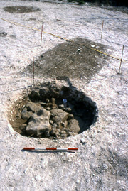 The flint pit situated close to the north edge of the central grave