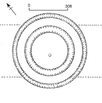 Hurd's plan of the double ring-ditch monument discovered at King Edward Avenue Broadstairs