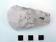 Reverse of the reworked polished flint axe from Beauforts