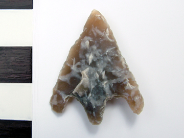 Conygar Hill type arrowhead (Small Find 1) from the QEQM Beaker burial