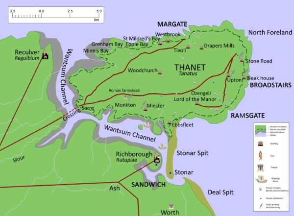 Reconstructed map of Roman Thanet