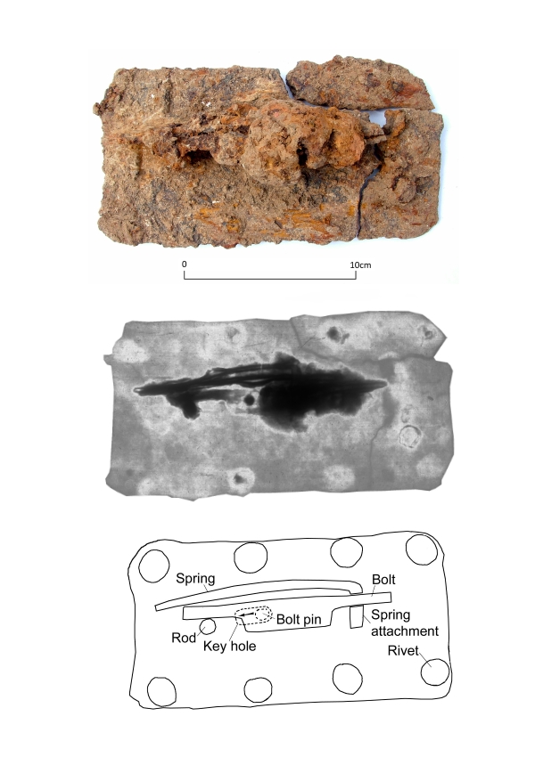 Iron lock mechanism from an Anglo-Saxon site in Westgate