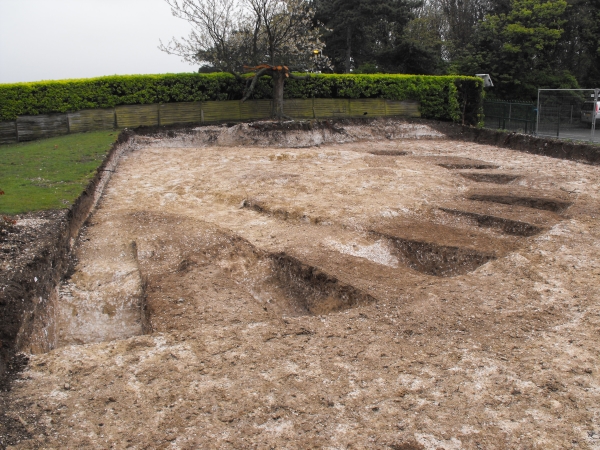 Excavated round barrow at Bradstow school, Broadstairs